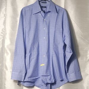 Izod Light Blue Checkered Dress Shirt‎
